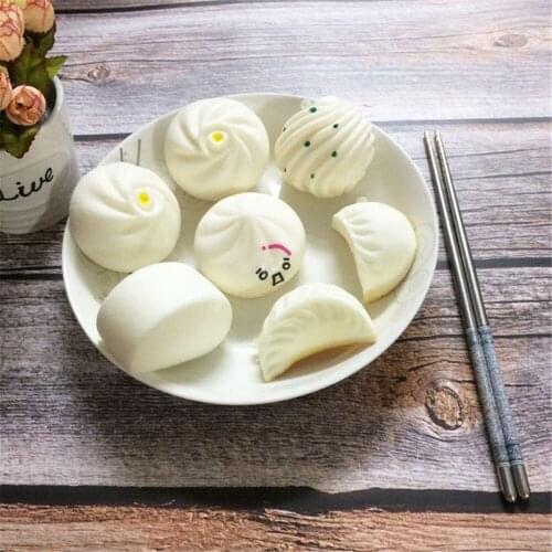 Hotel restaurant eating victualing house refectory decor fried boiled steamed dumpling buns bread twisted roll fake food model