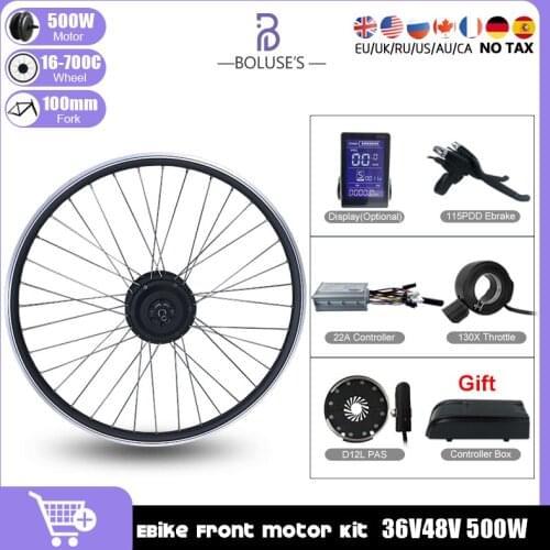 36V48V 500W ebike Front Hub Motor Wheel Drive Electric Bicycle Conversion Kit With LCD Display For Ebike Conversion Motor Kit