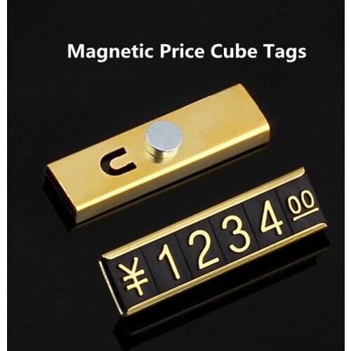 5 Sets Magnetic Price Cube Display Counter Stand Label Tag Adjustable Number And Base Watch Ring Jewelry Pricing Label Stand Kit