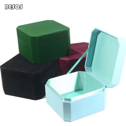 Fashion Large Candy Color Octagon Cylindrical Velvet Gift Box Wedding Party Flower Cosmetics Jewelry Decorative Square Gift Box