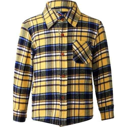 Fashion Plaid Kids Boys Shirts Cotton Long Sleeve Bow Tie Baby Boy Gentleman Shirts Spring Autumn Children Clothes 1-10 Years