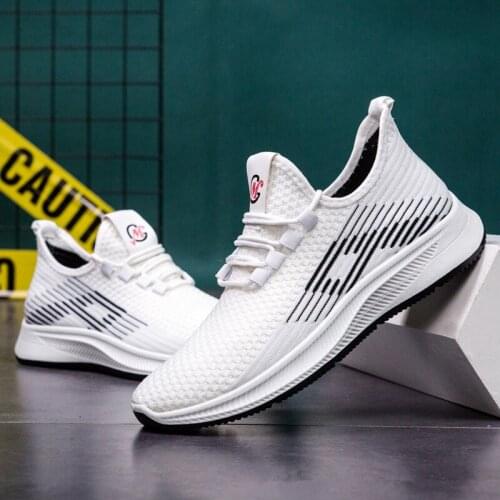 2020 Fall Mens Sports Shoes New Breathable Lace-up Mens Mesh Shoes Fashion Casual Non-slip Mens Running Shoes Tenis Mascurino