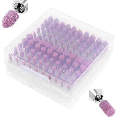 100pcs 4-10mm Assorted Mounted Point Grinding Stone Head Wheel Rubber Leather Polishing Tips fit Electric Grinder Rotary Tool