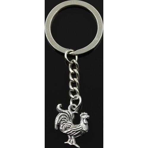New Fashion Keychain 22x18mm Cock Pendants DIY Men Jewelry Car Key Chain Ring Holder Souvenir For Gift