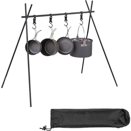 Outdoor Folding Shelf Camping Portable Hanger Light Fix Stand Tent Light Holder 4 Hooks+Aluminum Alloy Bracket+Storage Bag