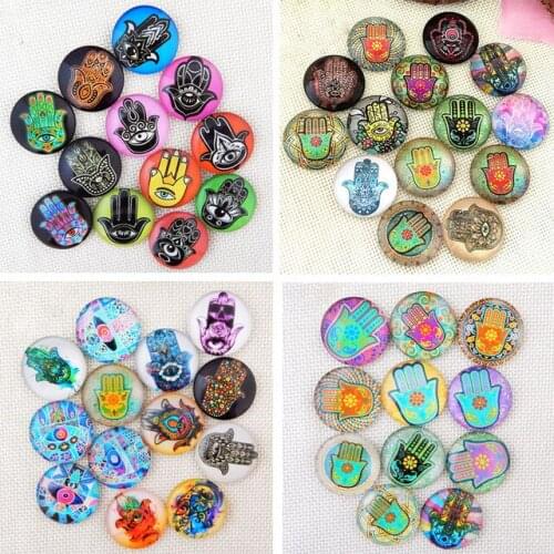 50PCS Mixed Lucky Hand Alloy Metal Button Snap Jewelry Charm Fit For 18mm Snap Jewelry Button Bracelet&Necklace Jewelry