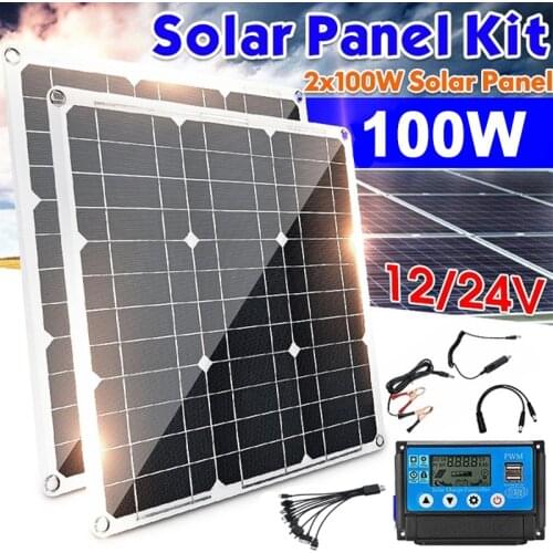 100W Solar Panel with 40A Solar Controller Dual USB 18V Power Board Car Charger Solar Panel Battery Charger for Outdoor Camping