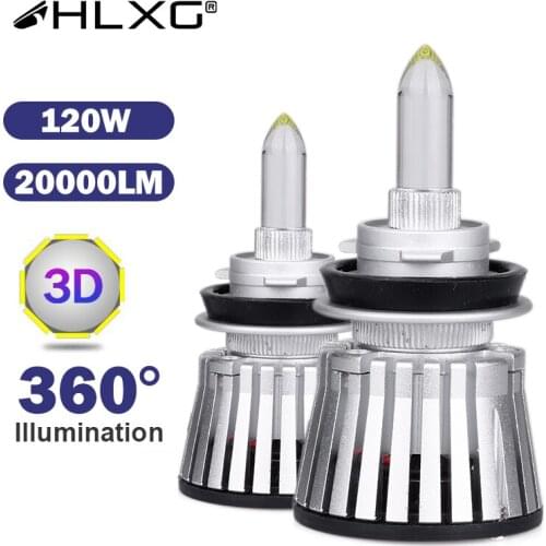 HLXG 6000K led h7 9005 9006 H8 H9 H11 HB3 HB4 LED luces headlight bulb lamp luz led h7 led 12V 20000LM auto car Light lampada
