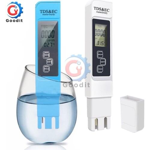 TDS EC Meter Temperature Tester pen 3 In1 Function Conductivity Water Quality Measurement Tool TDS&EC Tester 0-9990ppm