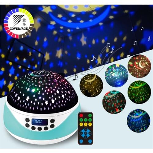 Coversage Rotating Night Light Projector Spin Starry Sky Star Master Remote Children Kids Baby Led USB Lamp Projection