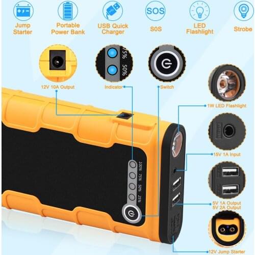 AsperX 12V Jump Starter Booster Car Starter Battery Auto Emergency Power Device 13000mAh Power Bank Launcher for Car Led Light