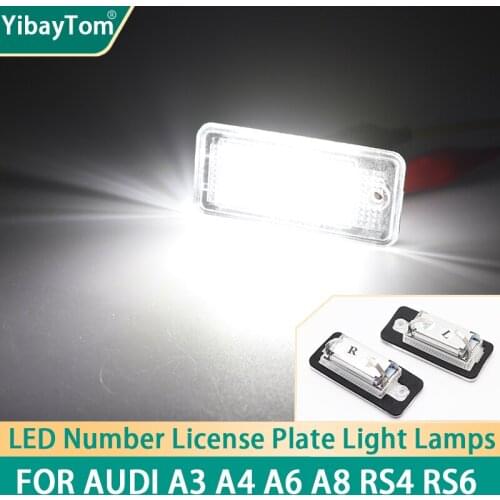 Bright Canbus car License Plate Light LED White Rear License Tag Lights Direct Replacement Warranty For Audi A3 8p A4 B6 B7