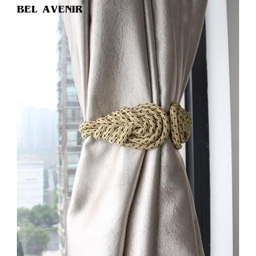 BEL AVENIR 1PCS Hand-woven Curtain Tieback Decoration Modern Style Curtain Accessories Sewing Chinese Know Buckle Rope
