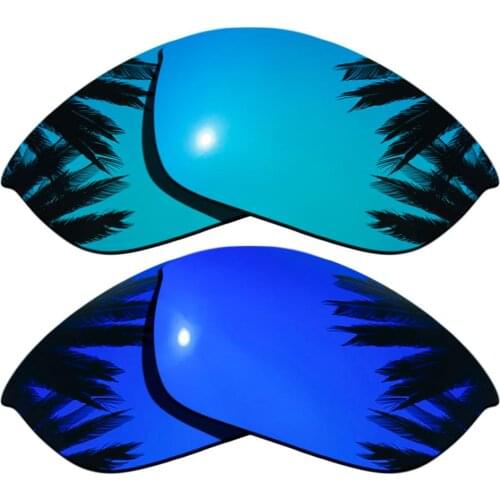Ice Blue Mirrored & Purple Mirrored Polarized Replacement Lenses for Half Jacket 2.0 Frame 100% UVA & UVB