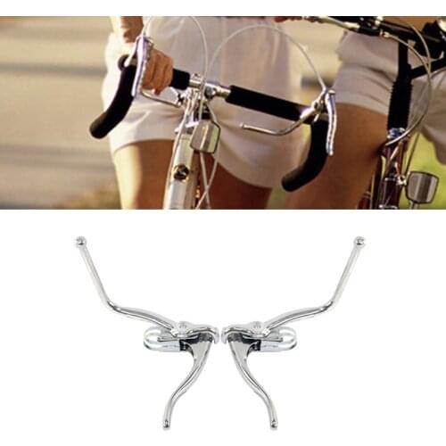 1 Pair Aluminum Alloy Vintage Road Bike Safety Dual Brake Levers Racing MTB Bicycle Drop Bars Handbrakes for 22.2mm Handlebar