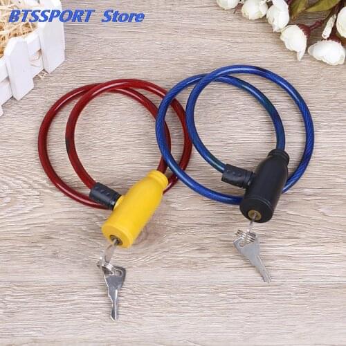 1pc Cycling Cable Anti-Theft Bike Bicycle Scooter Safety Lock With 2 Keys Steel Wire durable to use fitness bicycle 8x640mm