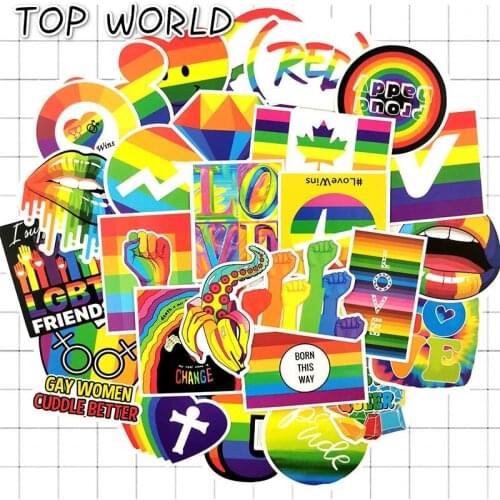 10/100pcs/pack Cartoon Rainbow Graffiti Cool Stickers For Luggage Laptop Skateboard Bicycle Decals Waterproof Mixed Sticker