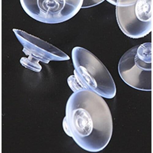10pcs 30mm Mushroom Head Sucker Fish Tank Transparent Plastic Rubber Perforated Suction Aquarium Cups Holder Practical Gadget