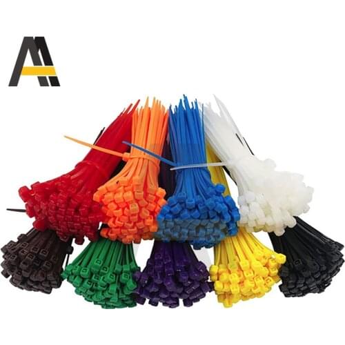 100pcs/bag 12 Colors 2.5mmx100mm Self-Locking Nylon Wire Cable Zip Ties Cable Ties 2.5*100mm White Black Organiser Fasten Cable
