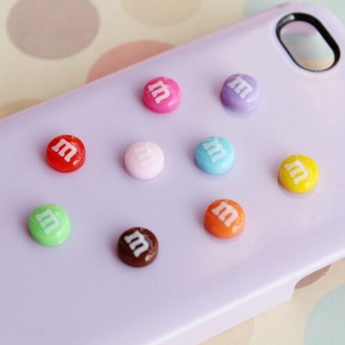 100 PCS mixed color round convex back scrapbooks (M) resin is suitable for mobile phone decoration 14 mm 009002010