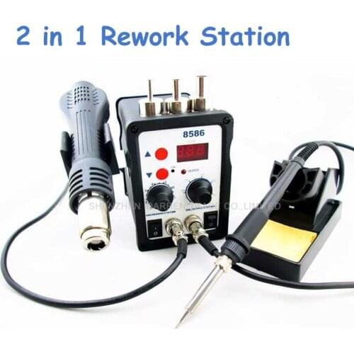 2 in 1 Rework Station 220V Hot Air Gun + Solder Iron Machine