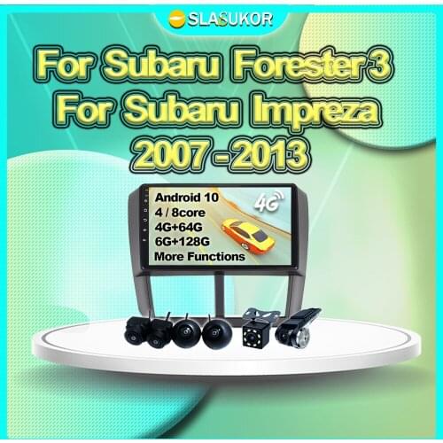6+128G For Subaru Forester 3 For Subaru Impreza 2007 - 2013 Multimedia Video Radio Navigation GPS 4G DVD Android Cable Canbus