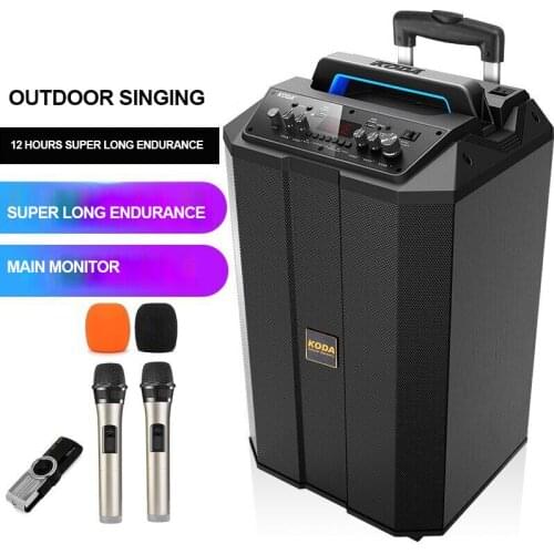 8 Inch Big Power Subwoofer Outdoor Bluetooth Speaker with Wheel Speaker Bass Stereo Music Louderspeaker Instrument Speakers