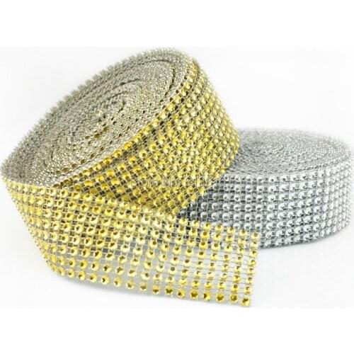 8 Row Diamond Sparkle Rhinestone Wraps Ribbon Wedding Party Home Decor/wedding decoration/event party supplies 10Yards/lot