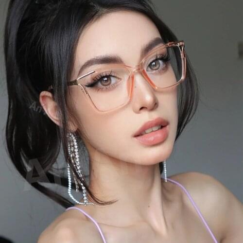 80039 TR90 Anti-blue Light Female Square Glasses Frame Spring Legs Men Women Optical Fashion Computer Eyeglasses