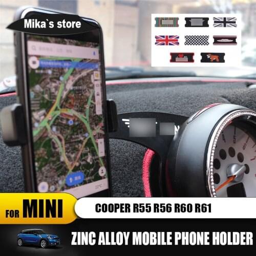 Car auto metal mobile phone holder for mini cooper R55 R56 R60 R61 car-styling clubman countryman cell phone holder accessories