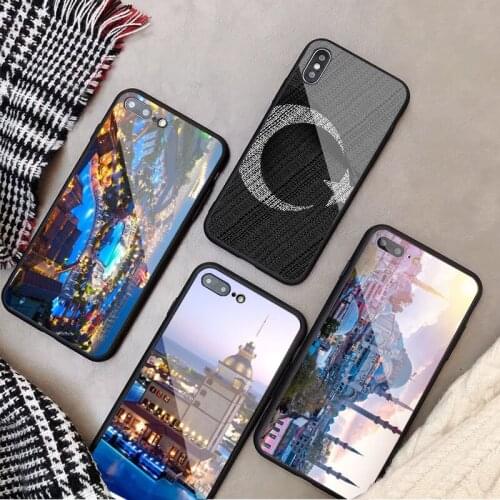 Typography Flag Of Turkey Tempered Glass Phone Case For iPhone 6 6plus 7 plus 8 8plus 5 5S SE For iPhone X XS XR XS Max