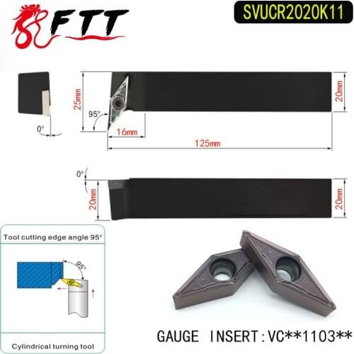 SVUCR2020K11 95 Degrees External Turning Tool Holder For VCMT110304 VCMT110308 Used on CNC Lathe Machine