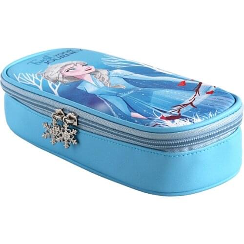 Disney ice and snow stationery box girl cute large capacity cartoon pencil case school supplies pencil case hand bag gift