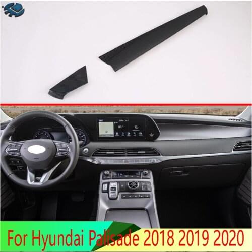 For Hyundai Palisade 2018 2019 2020 Car Accessories Carbon Fiber Style Center console Interior Instrument Panel Around trim