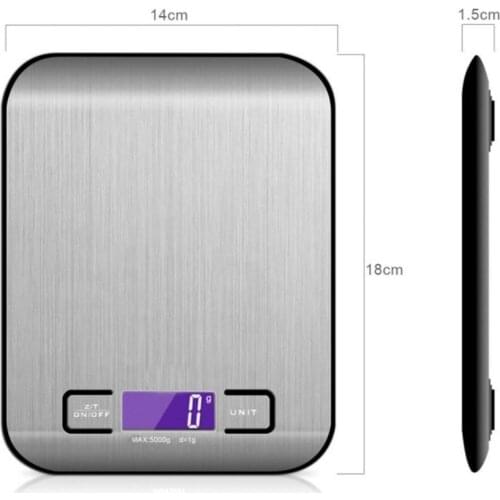 New 5/10KG x 1g Measuring Weight Food Scale Electronic Scale Digital Stainless Steel Digital Household Kitchen Without Battery