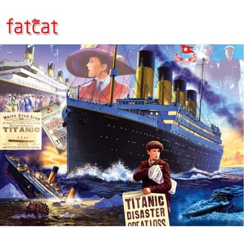 FATCAT 5d diy diamond painting full square titanic diamond embroidery rhinestone round kits landscape home decoration AE218