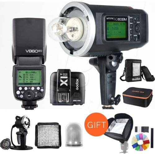Godox AD600BM 1/8000 HSS GN87 + V860II-N E-TTL HSS 1/8000 Li-ion Battery Speedlite +X1T-N Trigger for Nikon
