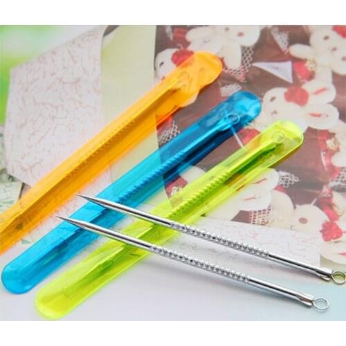 Stainless Steel Silver Acne Pimple Blemish Extractor Blackhead Remover Tool Pore Cleansing Acne Treatment For Face Skincare