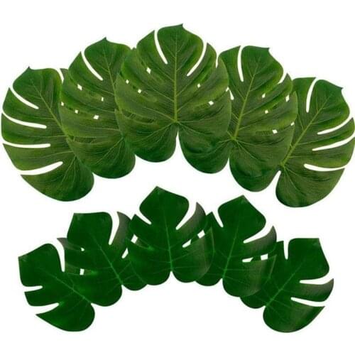 Artificial Plants Green Turtle Leaf Tree Leaves For Table Board Mat Tropical Hawaiian Party Turtle leaves Fake Plant