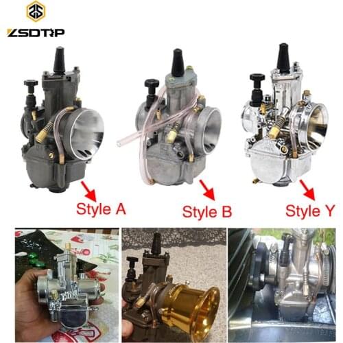 ZSDTRP 21 24 26 28 30 32 34mm PWK Carburetor Silver/Grey 2T 4T Carb with Power Jet Racing Scooter Dirt Bike Pit ATV