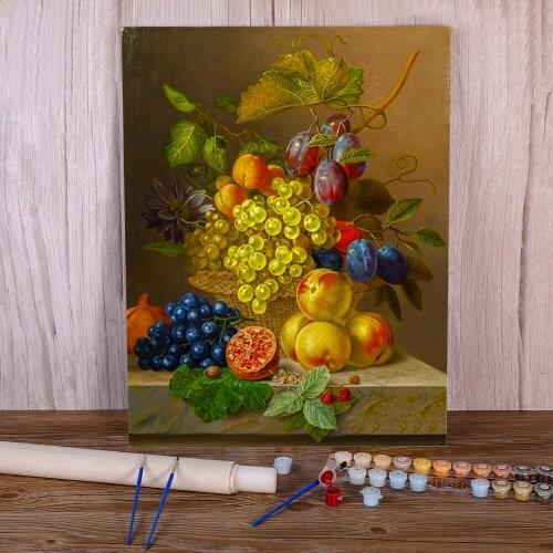 Fruit Landscape Painting By Numbers Set Oil Paints 50*70 Painting On Canvas Home Decoration For Kids For Handiwork