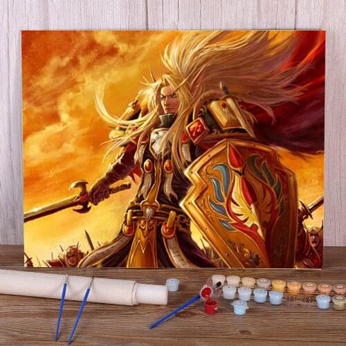 World Of Warcraft DIY Painting By Numbers Set Acrylic Paints 50*70 Oil Painting Handmade Crafts Adults Wholesale Drawing