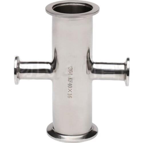 KF-10/16/25/40/50 Vacuum Tri Clamp Reducer Cross 4 Ways SUS304 Stainless Sanitary Pipe Fitting Beer Brewing Diary Product