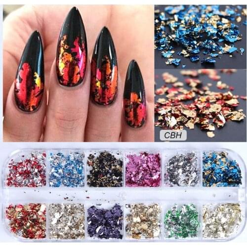 Colorful Flakes Manicure Nail Sequins Nail Art 8g Glitters Aluminum Irregular Holographic Glitter Powder Nail
