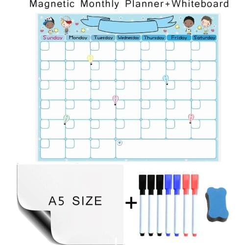 Magnetic Soft Weekly Monthly Planner Dry Erase Board for Calendar Kawaii Fridge Stickers Memo Classroom Calendars With Magnets