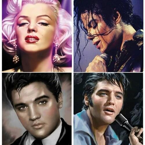 Marilyn Monroe Elvis 5D DIY Diamond Painting Michael Jackson Full Drill round Diamond Embroidery Home decor gift