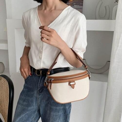 Fashion Womens Belt Bag High Capacity PU Leather Chain Women All-Match Broadband Shoulder Chest Crossbody Bag Color