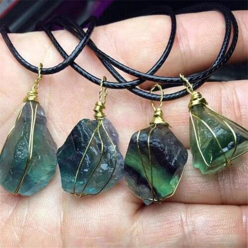 2-3 cm multi - color fluorite pendant crystal pendant, male and female pendant