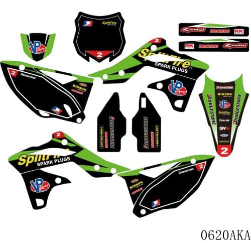Full Graphics Decals Stickers Motorcycle Background Custom Number 3M For KAWASAKI KX250F KXF250 KX 250F KXF 250 2013 2014 2015