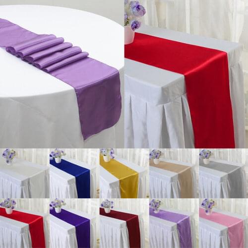 2020 Newest Hot Satin Table Runner Wedding Party Reception Banquet Colorful Home Textile Decorations Home Decor Table Runner